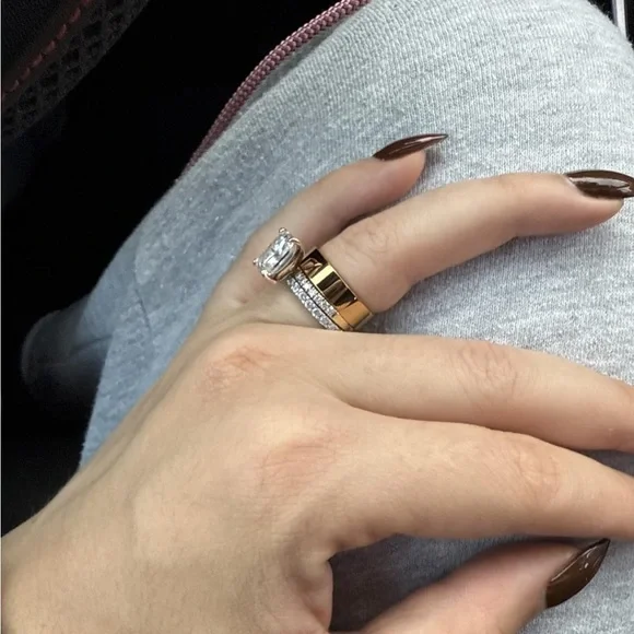 14K Gold 5mm Ring Dainty Women Pinky Band Thick Cigar Wedding Stack Unisex Lux - Picture 8 of 8